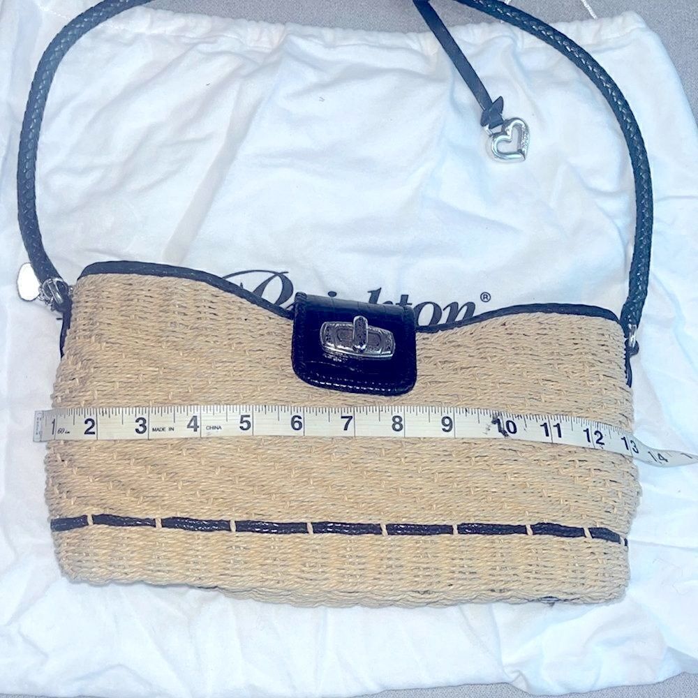 Brighton straw ( macramé)and leather handbag w/ dustbag